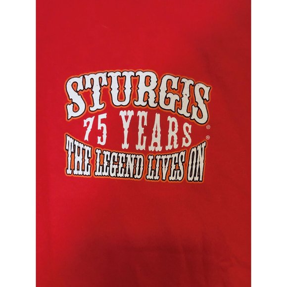Sturgis 75th Motorcycle Rally Graphic Tee Shirt Gilden Tag Red Size XL - Picture 5 of 8